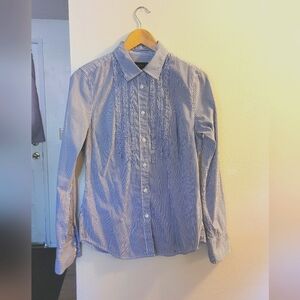 American Eagle Outfitters Formal Ruffles Button Down Top